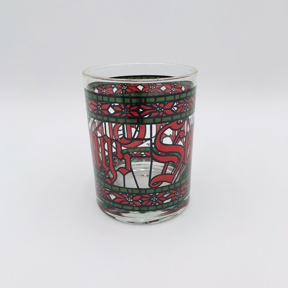 Houze Seasons Greetings Whiskey Old Fashioned Rocks Cocktail Glass Vintage - Picture 4 of 6